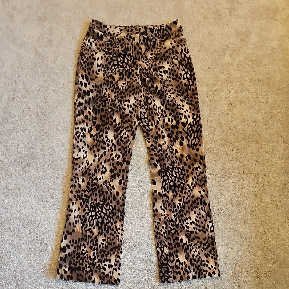 Talbots Leopard Print Boot Cut Pants